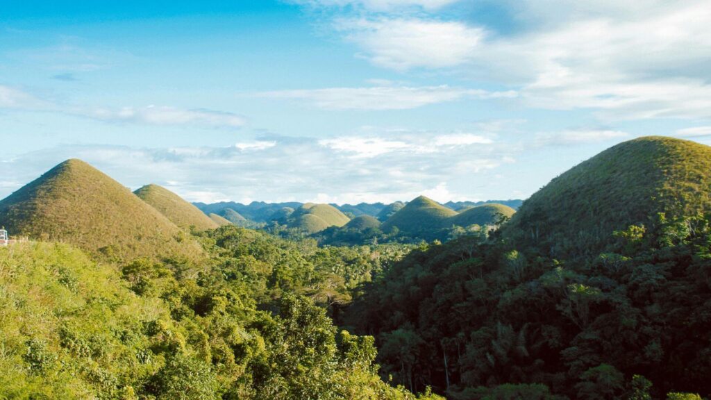 Uitzicht op de Chocolate Hills op het eiland Bohol in de Filipijnen