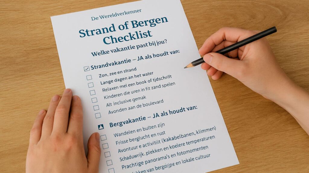 Checklist invullen om te kiezen 