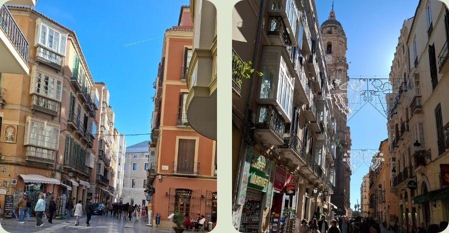 Sfeervolle winkelstraten tijdens onze citytrip Málaga met historische architectuur.
