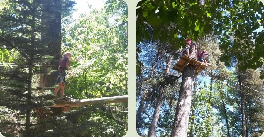 Wat te doen in de Ardèche met kinderen: klimmen in het klimbos Accroche Toi Aux Branches.